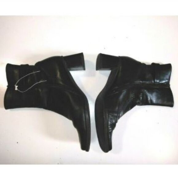 Gabor heeled ankle boots booties Black Leather zippered Hipster style - Picture 6 of 11